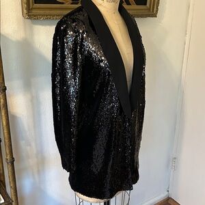 Anthropologie Cartonnier Black Sequin Jacket